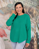 Tracey Emerald Waffle Knit