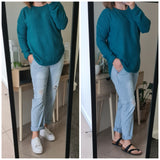 Tracey Teal Waffle Knit