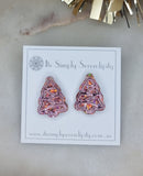 Christmas Tree Large Pink Studs