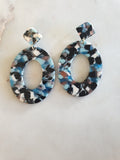 Blue Geometric Earrings
