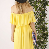 Lemon off the shoulder dress