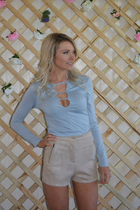 Penelope Blue Crop Top