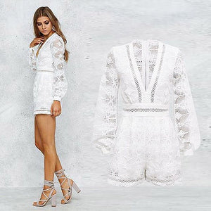 Missy White Lace Playsuit