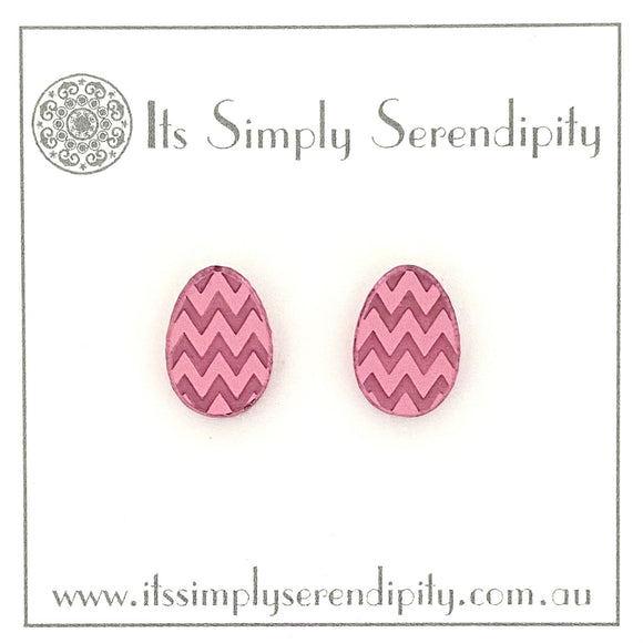 Pink Mirror Easter Studs