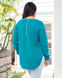Tracey Teal Waffle Knit